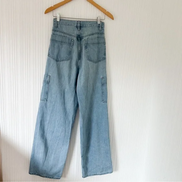 FRAME High Rise Baggy Pocket Jeans/Wide Leg in Genoa/Light Wash/size 27 - Picture 10 of 13